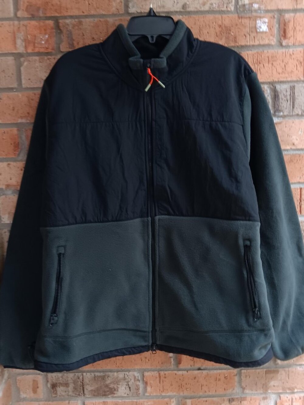 Ozark Trail Men's Mixed Media Fleece Jacket Full Zip Pockets Evergreen Size 3XL